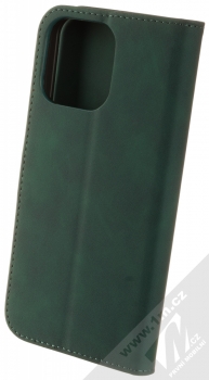 1Mcz Velvet Book flipové pouzdro pro Apple iPhone 15 Pro Max tmavě zelená (dark green) zezadu