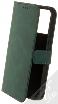 1Mcz Velvet Book flipové pouzdro pro Apple iPhone 15 Pro Max tmavě zelená (dark green)