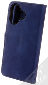 1Mcz Velvet Book flipové pouzdro pro Apple iPhone 16 tmavě modrá (dark blue) zezadu