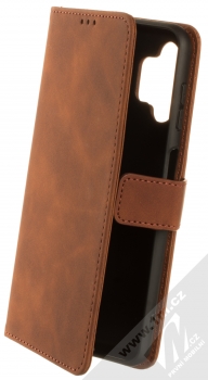 1Mcz Velvet Book flipové pouzdro pro Samsung Galaxy A13 4G hnědá (brown)