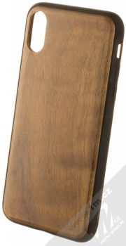 1Mcz WoodPlate TPU ochranný kryt pro Apple iPhone X, iPhone XS ořechově hnědá (walnut brown)