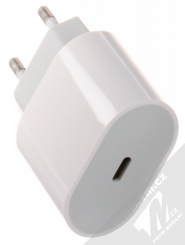 1Mcz Z4319 nabíječka do sítě s USB Type-C výstupem 20W a USB Type-C kabel s Apple Lightning konektorem bílá (white) nabíječka zboku konektor