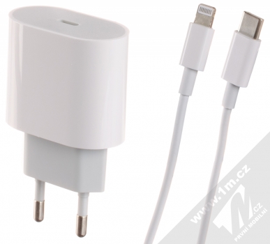 1Mcz Z4319 nabíječka do sítě s USB Type-C výstupem 20W a USB Type-C kabel s Apple Lightning konektorem bílá (white)