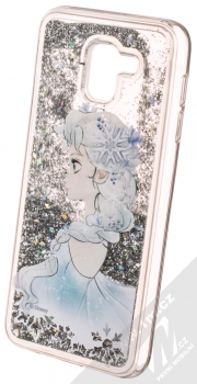 Disney Sand Elsa 010 ochranný kryt s přesýpacím efektem třpytek s motivem pro Samsung Galaxy J6 (2018) průhledná stříbrná (transparent silver) animace 4