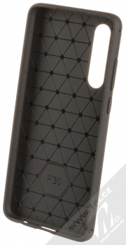 Forcell Carbon ochranný kryt pro Huawei P30 černá (black) zepředu