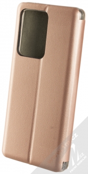 Forcell Elegance Book flipové pouzdro pro Samsung Galaxy S20 Ultra růžově zlatá (rose gold) zezadu