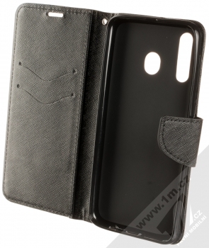 Forcell Fancy Book flipové pouzdro pro Samsung Galaxy M30 černá (black) otevřené