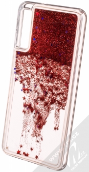 Sligo Liquid Glitter Full ochranný kryt s přesýpacím efektem třpytek pro Samsung Galaxy A7 (2018) červená (red) animace 1