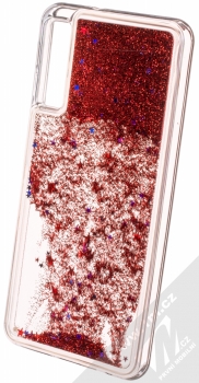 Sligo Liquid Glitter Full ochranný kryt s přesýpacím efektem třpytek pro Samsung Galaxy A7 (2018) červená (red) animace 2