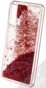 Sligo Liquid Glitter Full ochranný kryt s přesýpacím efektem třpytek pro Samsung Galaxy A7 (2018) červená (red) animace 4