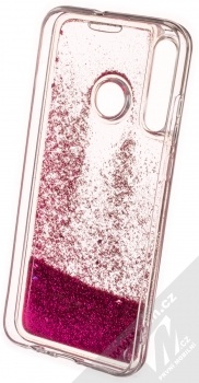 Sligo Liquid Sparkle Full ochranný kryt s přesýpacím efektem třpytek pro Huawei P Smart (2019) sytě růžová (hot pink) zepředu