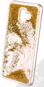 Vennus Liquid Pearl ochranný kryt s přesýpacím efektem třpytek pro Samsung Galaxy J6 Plus (2018) zlatá (gold) animace 1