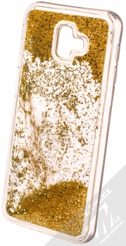 Vennus Liquid Pearl ochranný kryt s přesýpacím efektem třpytek pro Samsung Galaxy J6 Plus (2018) zlatá (gold) animace 2