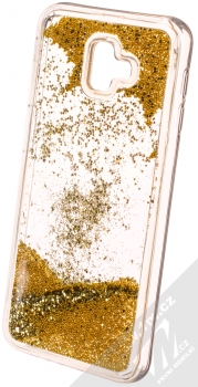 Vennus Liquid Pearl ochranný kryt s přesýpacím efektem třpytek pro Samsung Galaxy J6 Plus (2018) zlatá (gold) animace 4