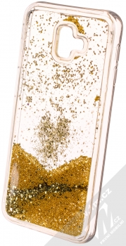 Vennus Liquid Pearl ochranný kryt s přesýpacím efektem třpytek pro Samsung Galaxy J6 Plus (2018) zlatá (gold) animace 5