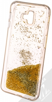 Vennus Liquid Pearl ochranný kryt s přesýpacím efektem třpytek pro Samsung Galaxy J6 Plus (2018) zlatá (gold) zepředu