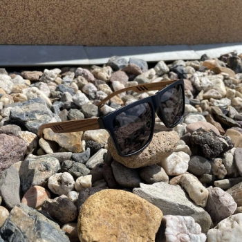 1Mcz Triwood sluneční brýle černá béžová (black beige)