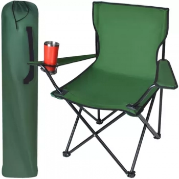 1Mcz Kempingová židle, skládací rybářské křeslo s nosností 100 kg zelená (green)