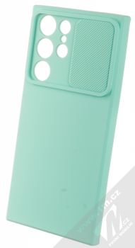 1Mcz CamShield Soft ochranný kryt pro Samsung Galaxy S22 Ultra 5G mátově zelená (mint green) otevřené