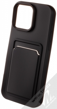 1Mcz Card TPU ochranný kryt s kapsičkou pro Apple iPhone 16 Pro Max černá (black)