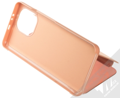 1Mcz Clear View flipové pouzdro pro Xiaomi Mi 11 růžová (pink) stojánek