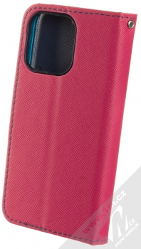 1Mcz Fancy Book flipové pouzdro pro Apple iPhone 13 Pro růžová modrá (pink blue) zezadu