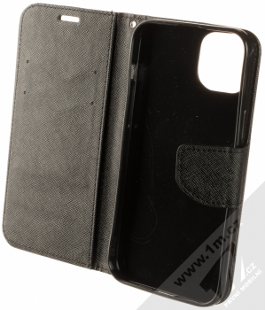 1Mcz Fancy Book flipové pouzdro pro Apple iPhone 14 Plus černá (black) otevřené