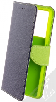 1Mcz Fancy Book flipové pouzdro pro Xiaomi Redmi Note 13 5G modrá limetkově zelená (blue lime)