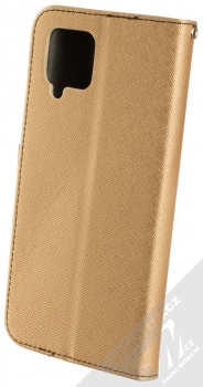 1Mcz Fancy Book flipové pouzdro pro Samsung Galaxy A42 5G zlatá černá (gold black) zezadu