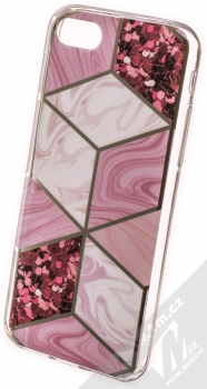 1Mcz Geometric Marble Cover ochranný kryt pro Apple iPhone 7, iPhone 8, iPhone SE (2020), iPhone SE (2022) růžová (pink)