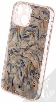 1Mcz Gold Glam Boho Skinny TPU ochranný kryt pro Apple iPhone 13 mini béžová zelená (beige green)