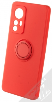 1Mcz Grip Ring Skinny ochranný kryt s držákem na prst pro Xiaomi 12, Xiaomi 12X červená (red)