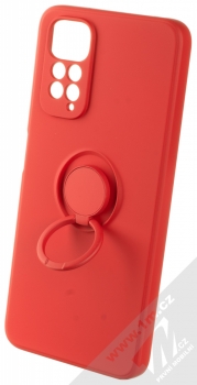 1Mcz Grip Ring Skinny ochranný kryt s držákem na prst pro Xiaomi Redmi Note 11 (Global version), Redmi Note 11S (Global version) červená (red) držák