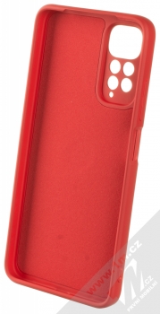 1Mcz Grip Ring Skinny ochranný kryt s držákem na prst pro Xiaomi Redmi Note 11 (Global version), Redmi Note 11S (Global version) červená (red) zepředu