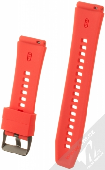 1Mcz Jednotka Silikonový sportovní řemínek s univerzální osičkou 22mm červená (red) zezadu