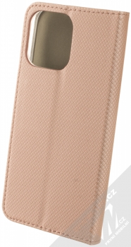 1Mcz Magnet Book flipové pouzdro pro Apple iPhone 14 Pro Max růžově zlatá (rose gold) zezadu