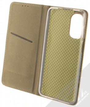 1Mcz Magnet Book flipové pouzdro pro Motorola Moto G52 zlatá (gold) otevřené