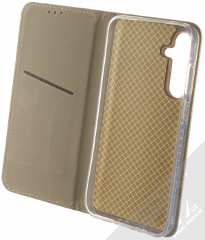 1Mcz Magnet Book flipové pouzdro pro Samsung Galaxy A35 zlatá (gold) otevřené