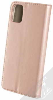 1Mcz Magnetic Book flipové pouzdro pro LG K42 růžově zlatá (rose gold) zezadu