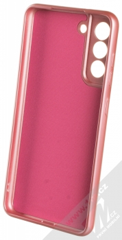 1Mcz Metallic TPU ochranný kryt pro Samsung Galaxy S21 FE růžová (pink) zepředu