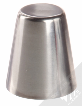1Mcz Sada kovových panáků 6ks v koženém pouzdře stříbrná černá (silver black) panák zezadu