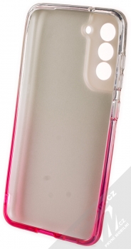 1Mcz Shining Duo Skinny TPU třpytivý ochranný kryt pro Samsung Galaxy S21 FE stříbrná růžová (silver pink) zepředu