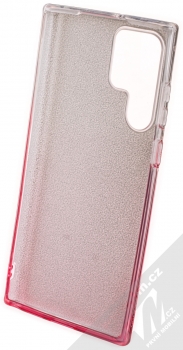 1Mcz Shining Duo TPU třpytivý ochranný kryt pro Samsung Galaxy S22 Ultra 5G stříbrná růžová (silver pink) zepředu