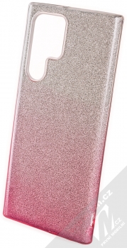 1Mcz Shining Duo TPU třpytivý ochranný kryt pro Samsung Galaxy S22 Ultra 5G stříbrná růžová (silver pink)