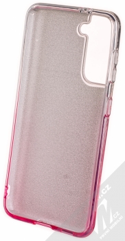 1Mcz Shining Duo TPU třpytivý ochranný kryt pro Samsung Galaxy S21 stříbrná růžová (silver pink) zepředu