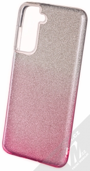 1Mcz Shining Duo TPU třpytivý ochranný kryt pro Samsung Galaxy S21 stříbrná růžová (silver pink)