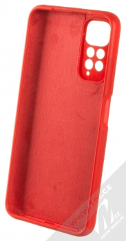 1Mcz Silicone ochranný kryt pro Xiaomi Redmi Note 11 (Global version), Redmi Note 11S (Global version) rumělkově červená (vermilion red) zepředu