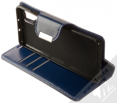 1Mcz Smooth Hoof Book flipové pouzdro pro Huawei P30 Pro námořnická modrá (navy blue) stojánek