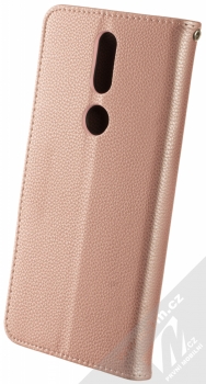 1Mcz Stranding Book flipové pouzdro pro Nokia 2.4 růžově zlatá (rose gold) zezadu