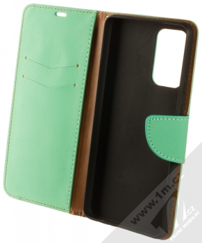 1Mcz Stranding Book flipové pouzdro pro Samsung Galaxy A72, Galaxy A72 5G mátově zelená (mint green) otevřené